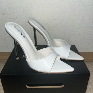 Fashion Nova White Pointed Toe Heels